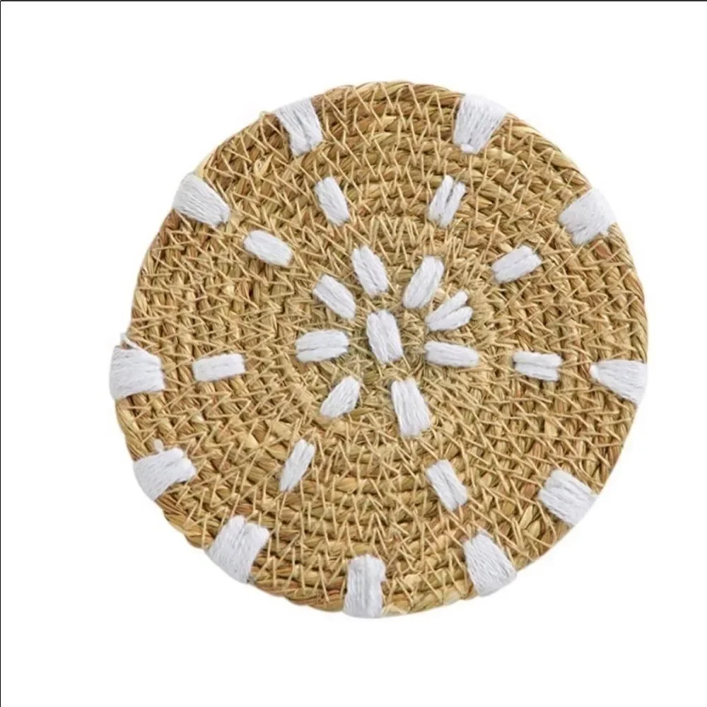 Bloomingville Boho Style 4 coasters woven Seagrass